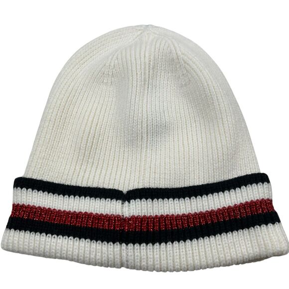 Tommy Hilfiger Rib Cuff Beanie NWT Stripe Red White Blue 100% Authentic NEW - Picture 4 of 7